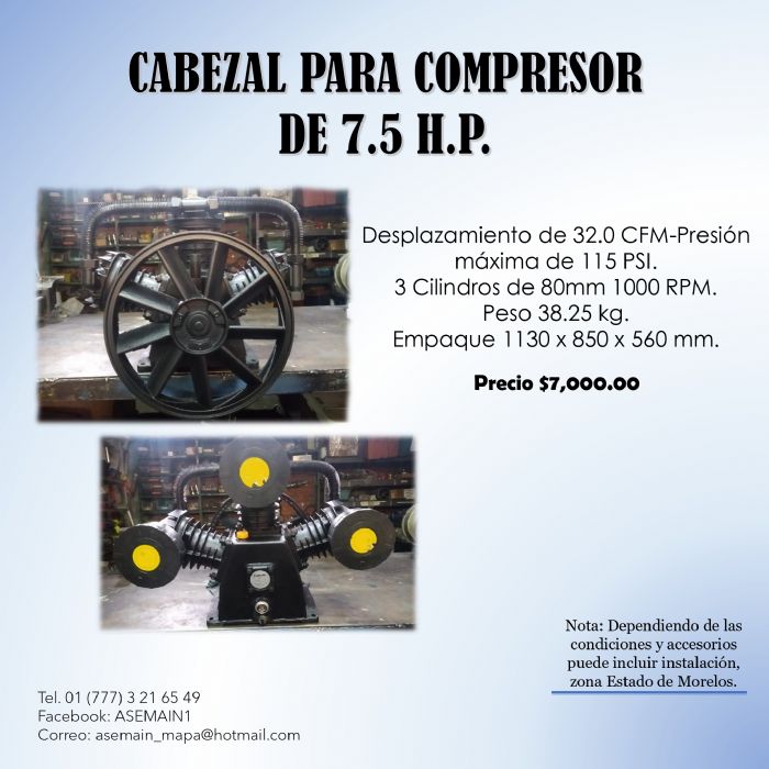 Venta de Cabezal para Compresor 